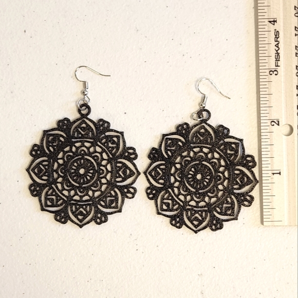 Mandala Dangle Earrings - Picture 4 of 5